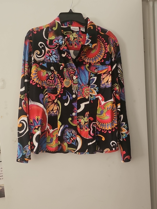 Chico's Other - Chico's Multicolor Floral-Print Button Shirt